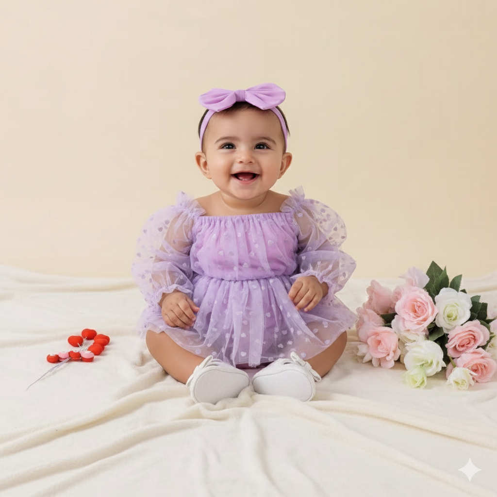 Heart puff dress 2pcs
