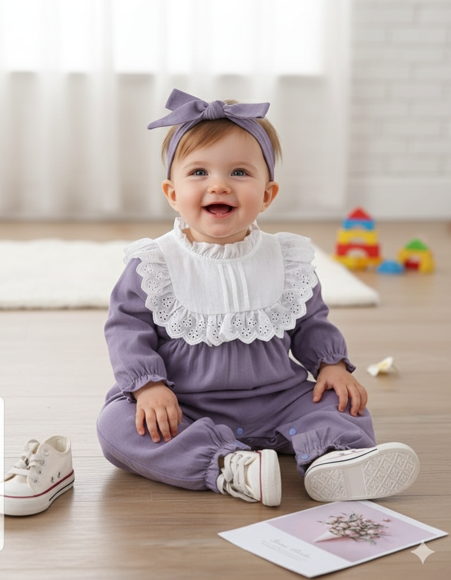 Frilled jumpsuit 2pcs