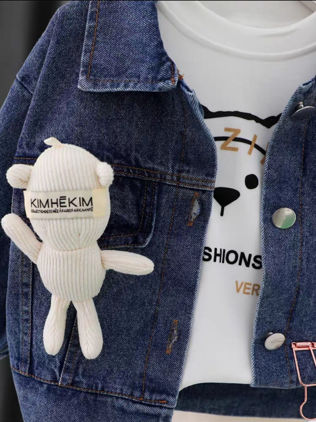 Denim bear & rabbit set 4pcs..