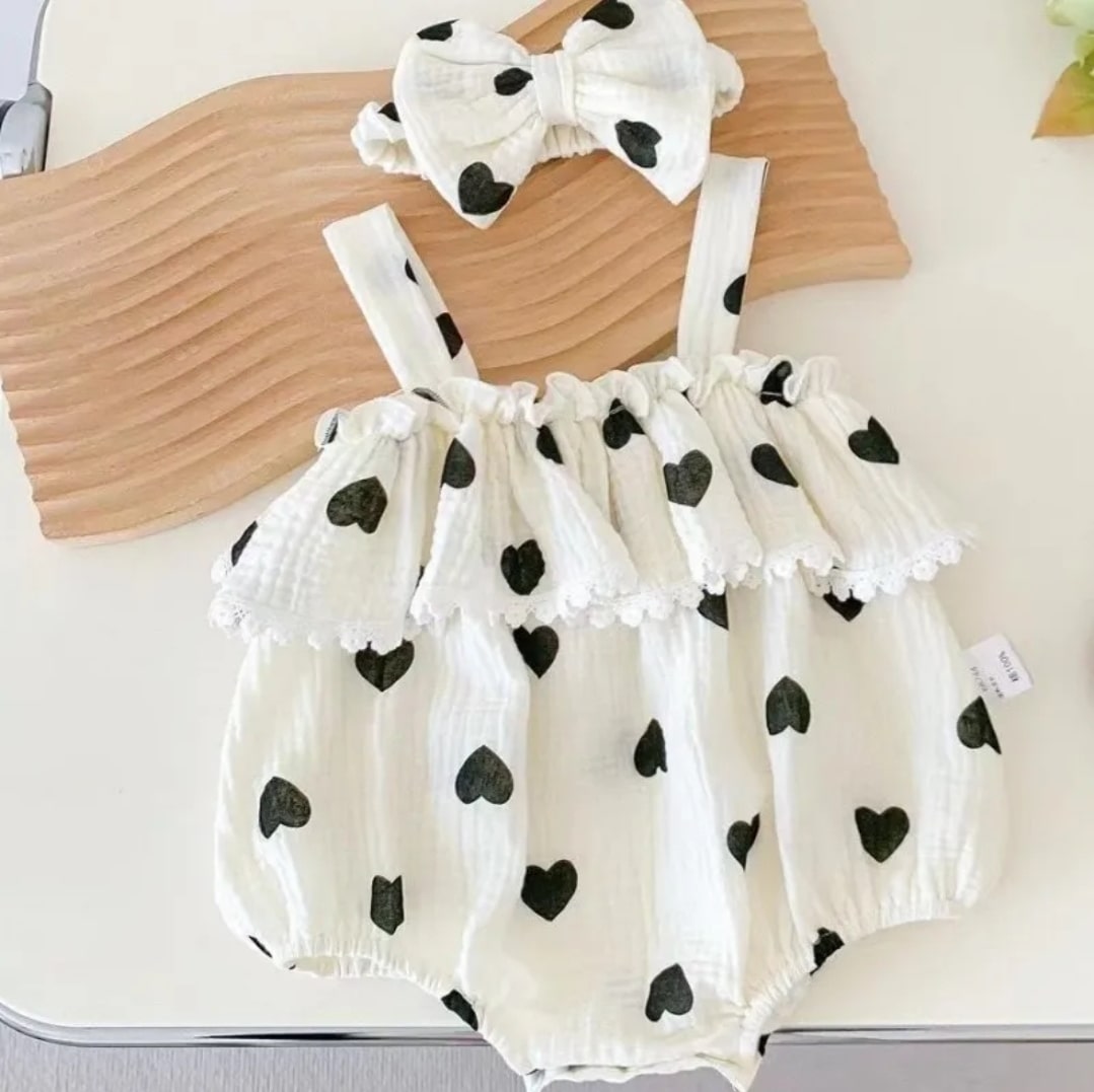 Heart jumpsuit 2pcs