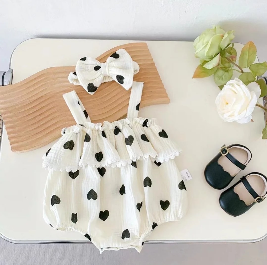 Heart jumpsuit 2pcs