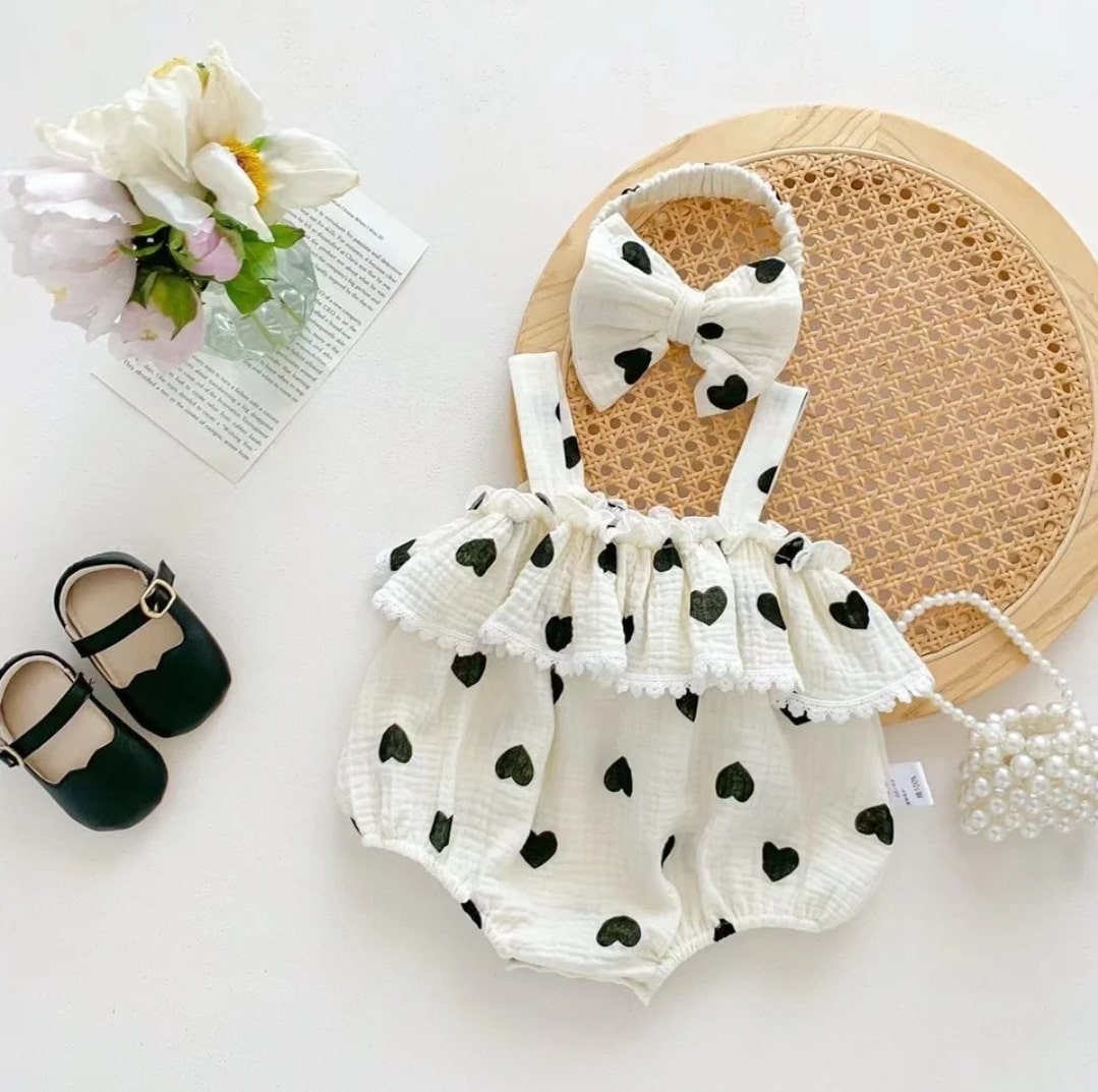 Heart jumpsuit 2pcs