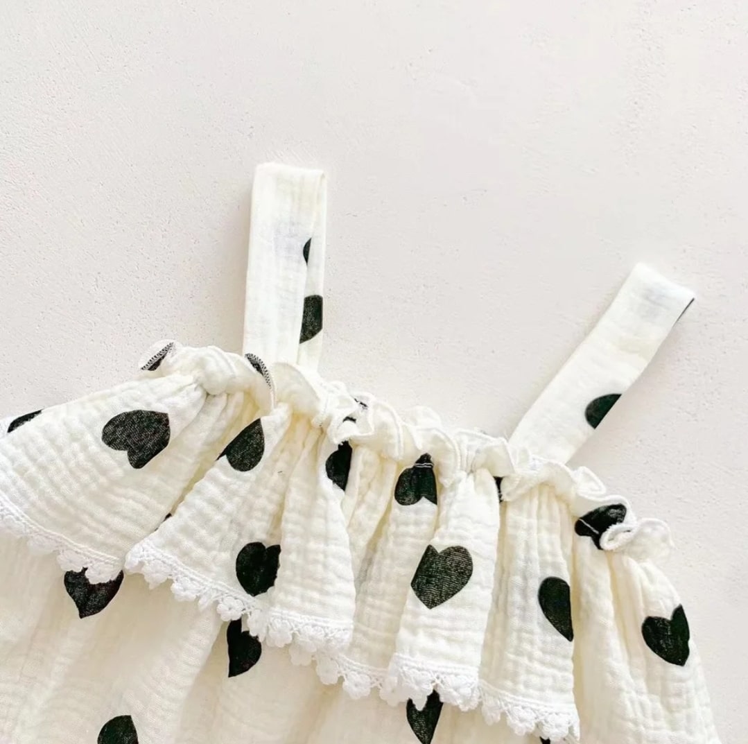 Heart jumpsuit 2pcs