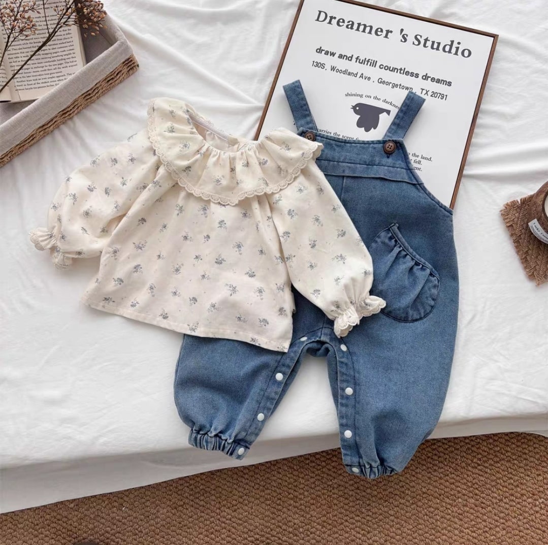 Lavender denim jumpsuit