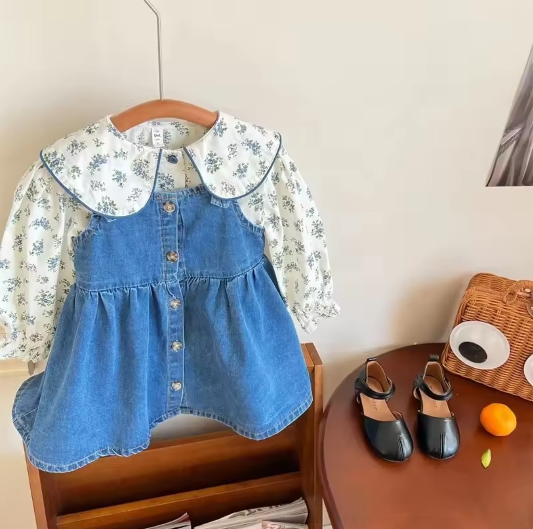Denim floral set 2pcs