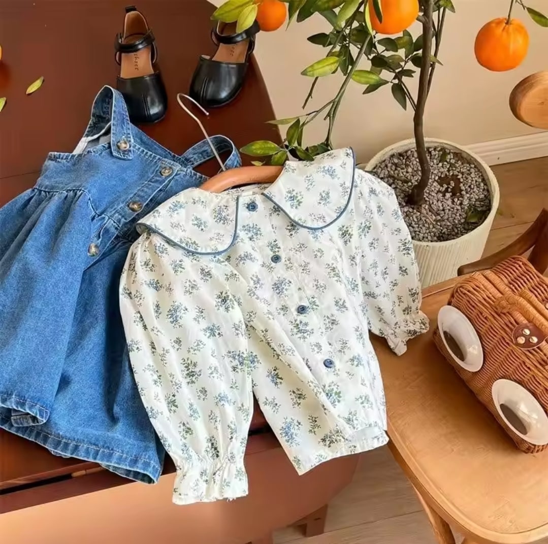 Denim floral set 2pcs
