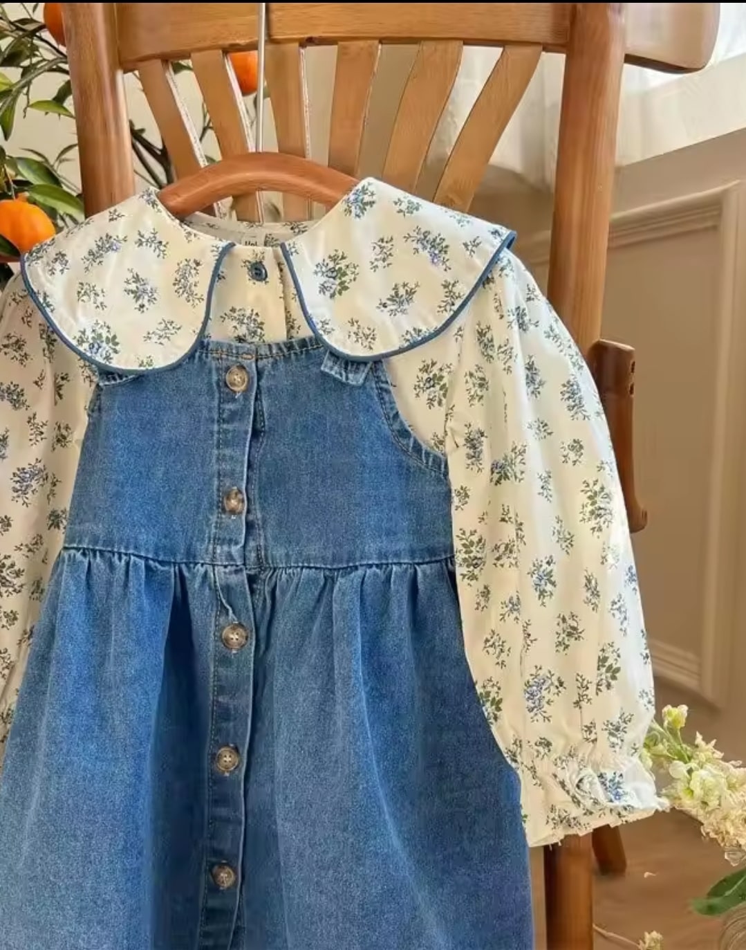 Denim floral set 2pcs