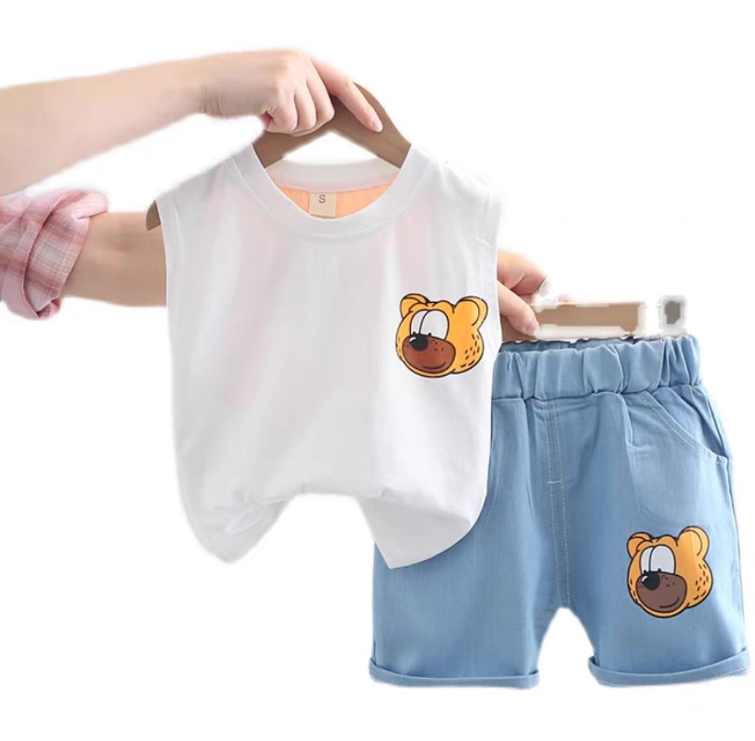 Funny bear short set 2pcs