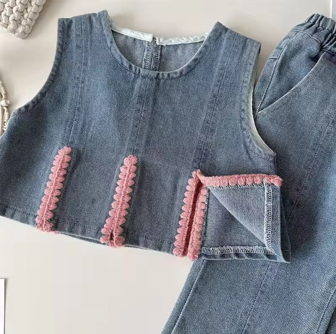 Fashionable denim set 3pcs