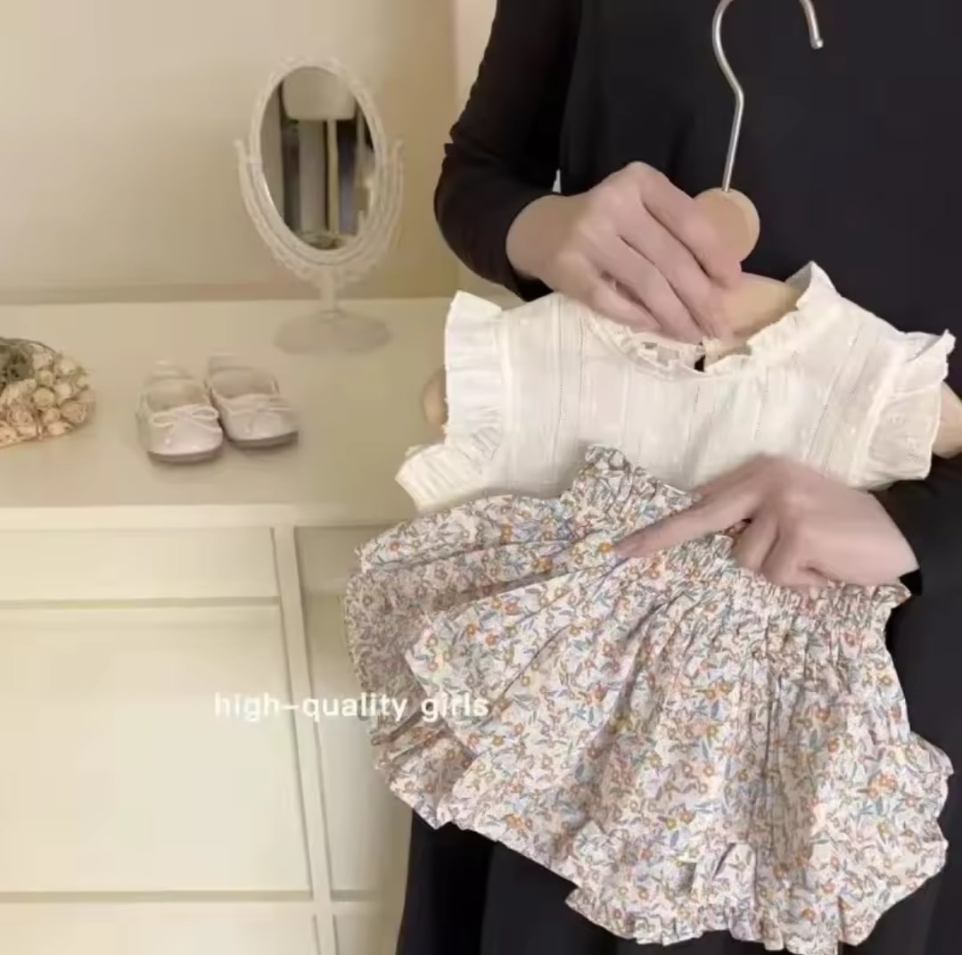 Floral sleeveless set 2pcs