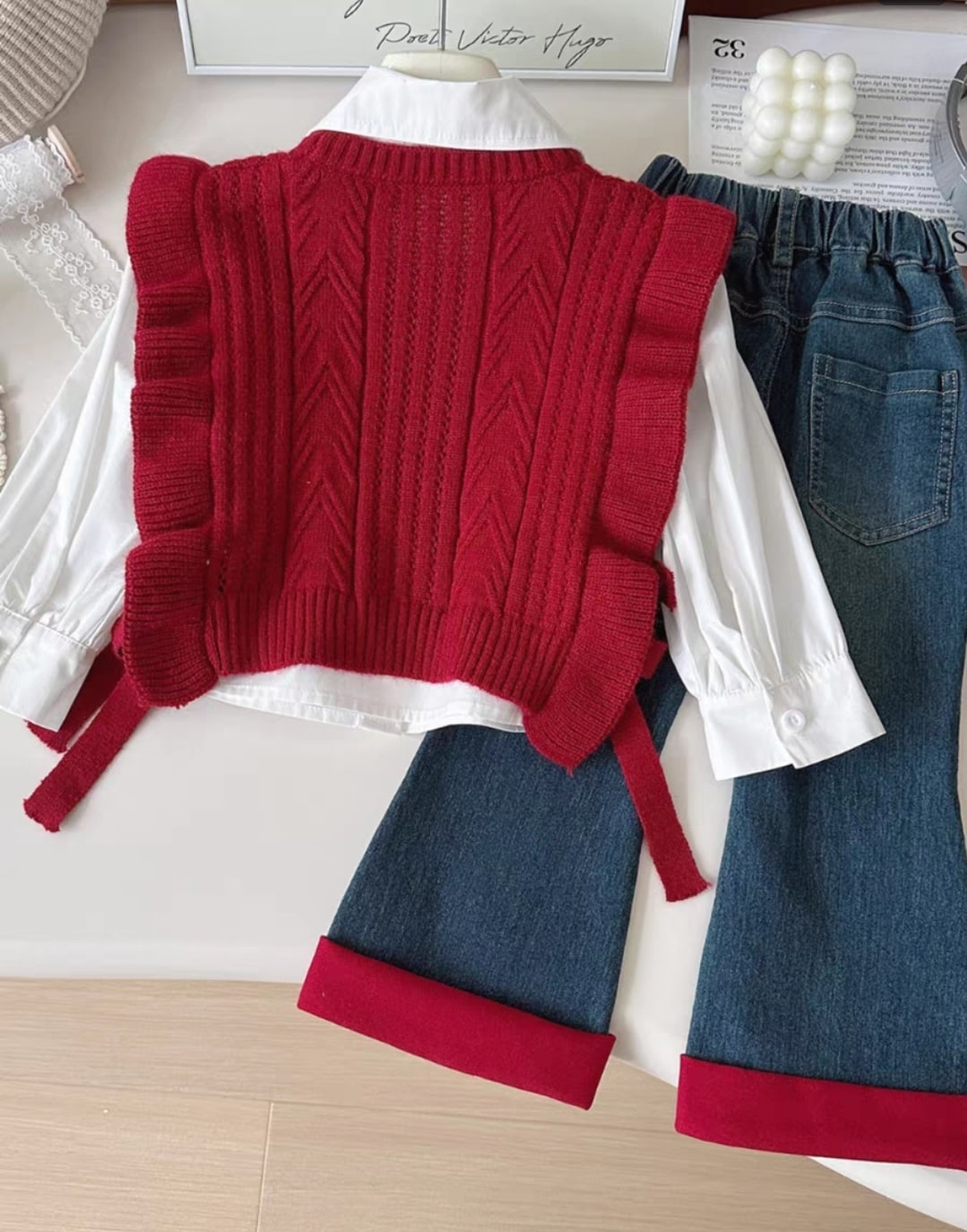 Vest denim set 3pcs..