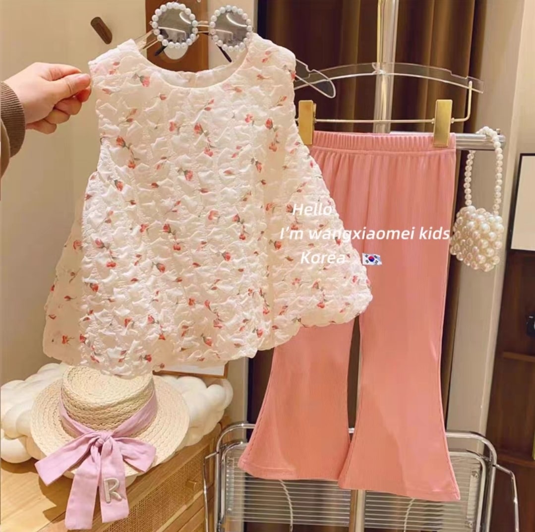 Flower casual vest set 2pcs..