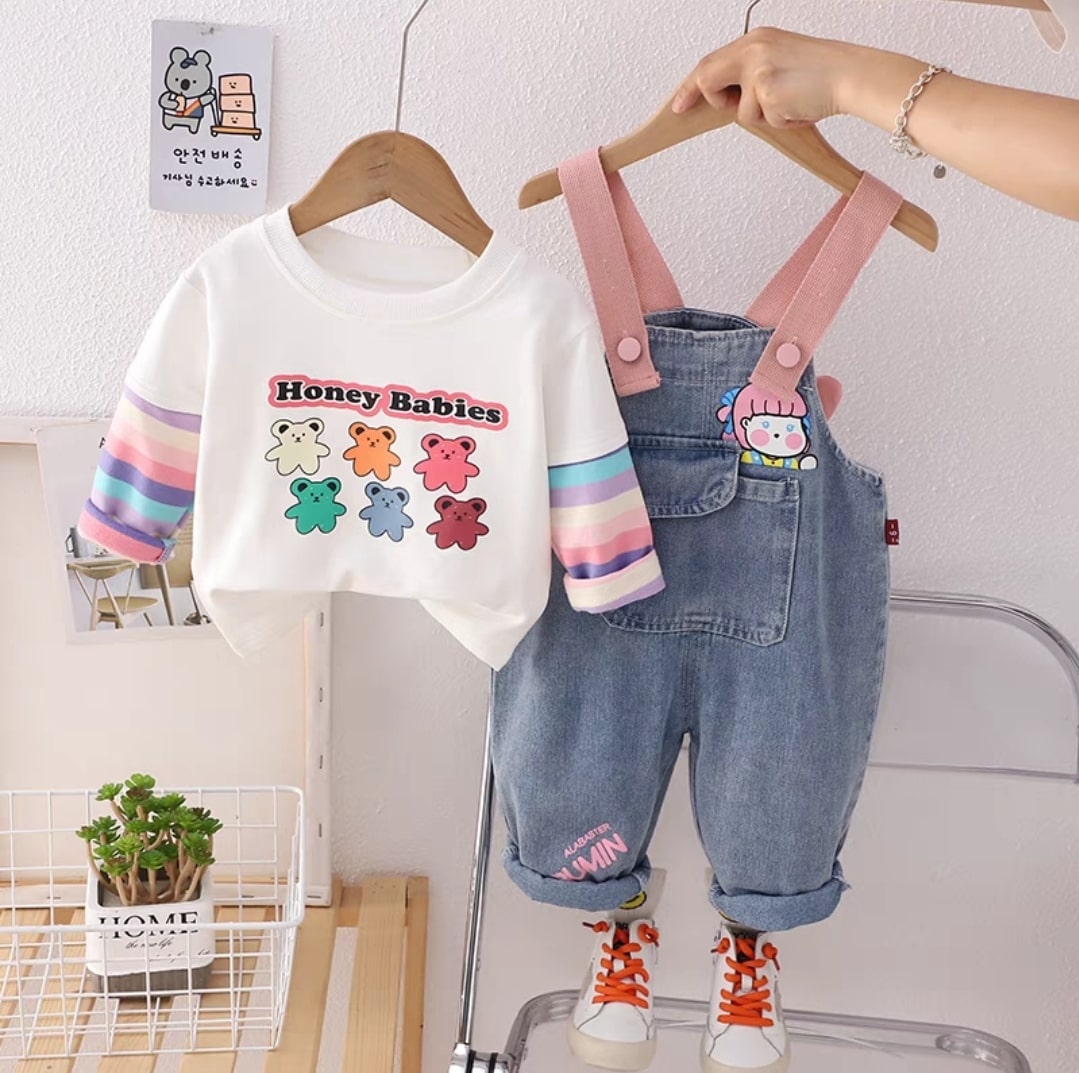 Colorful wing jumpsuit 2pcs