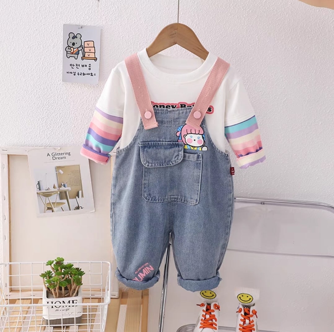 Colorful wing jumpsuit 2pcs