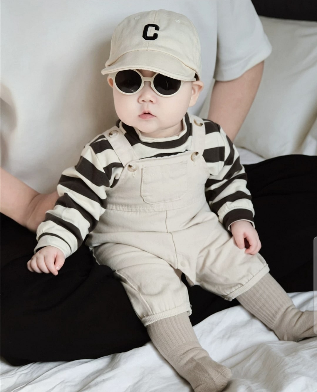 Stripped jumpsuit 2pcs