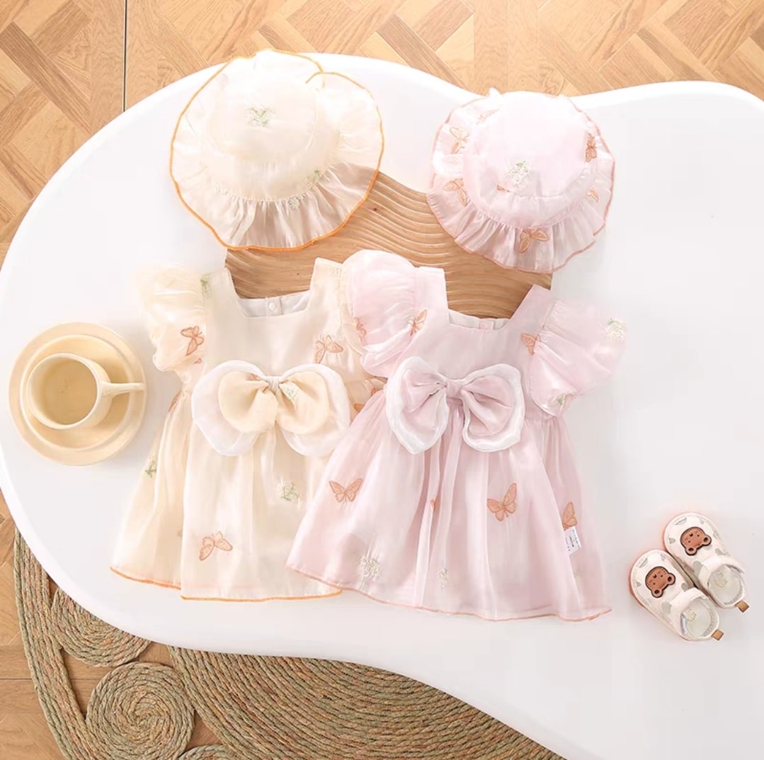 Butterfly bow dress 2pcs