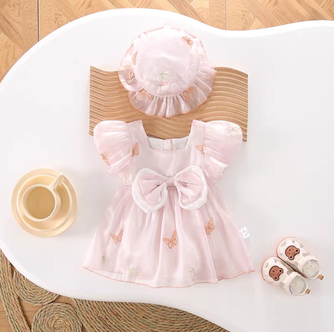 Butterfly bow dress 2pcs