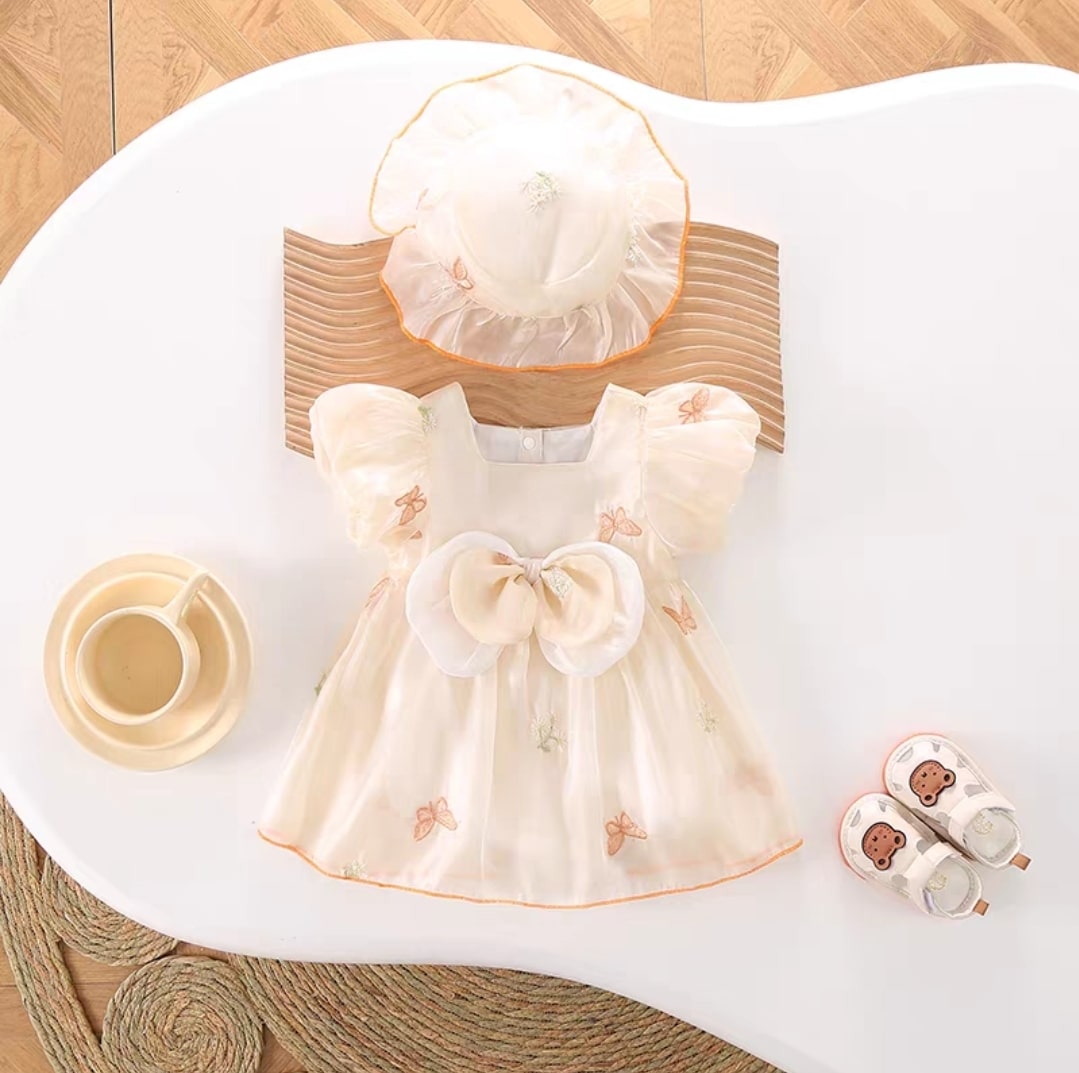 Butterfly bow dress 2pcs