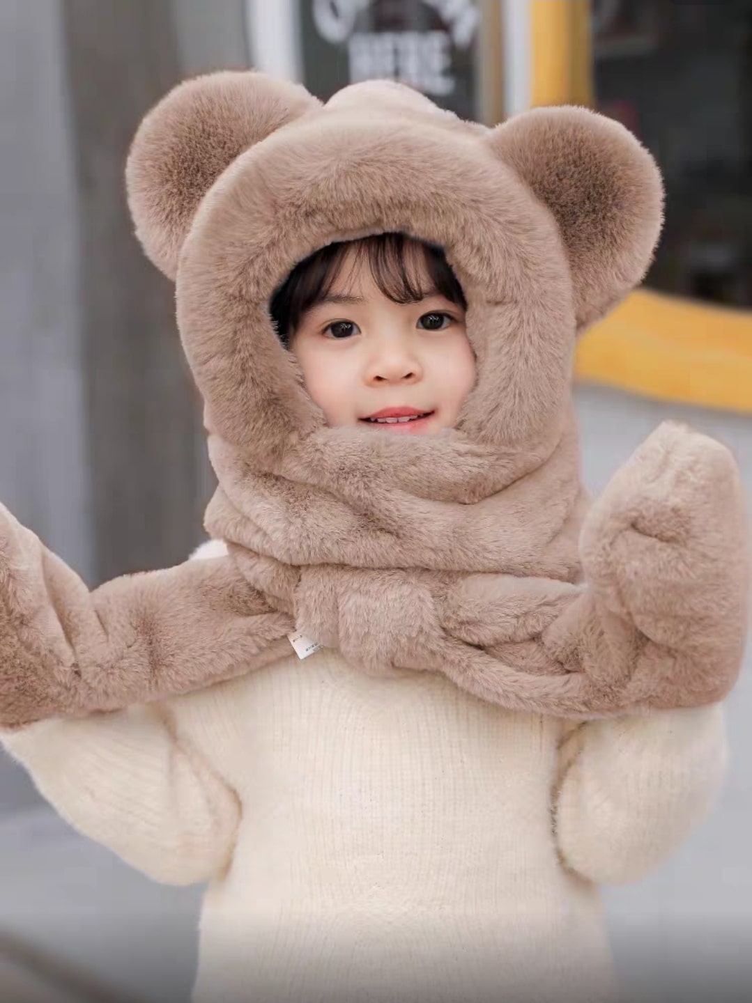 Bear scarf hat