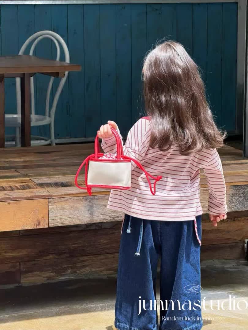 Stripped denim set 4pcs