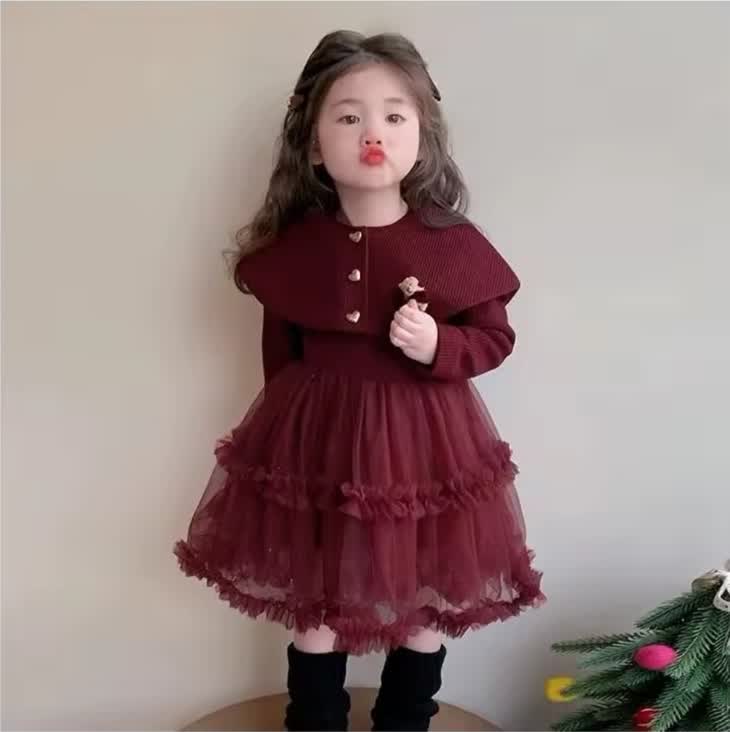 Bear fleece dress 2pcs