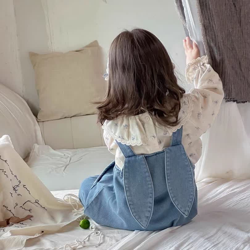 Lavender denim jumpsuit 2pcs