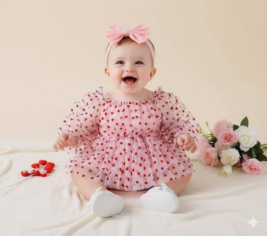 Heart puff dress 2pcs