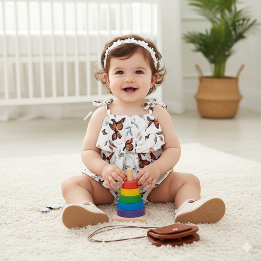 Ribbed butterfly romper