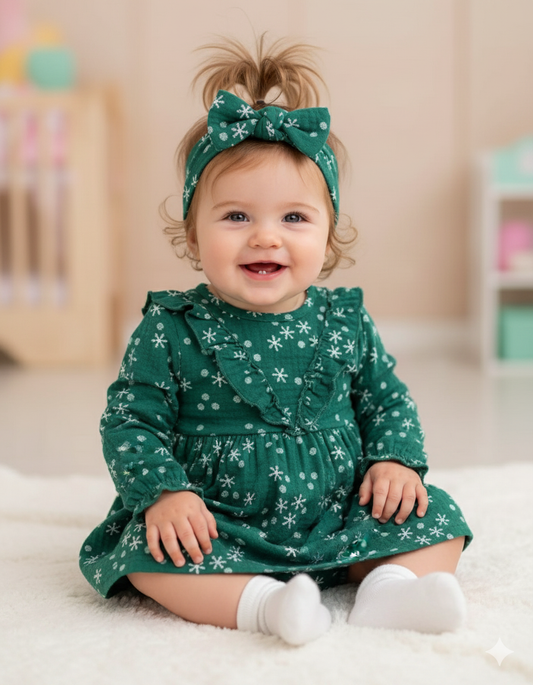 Floral full snow dress 4pcs