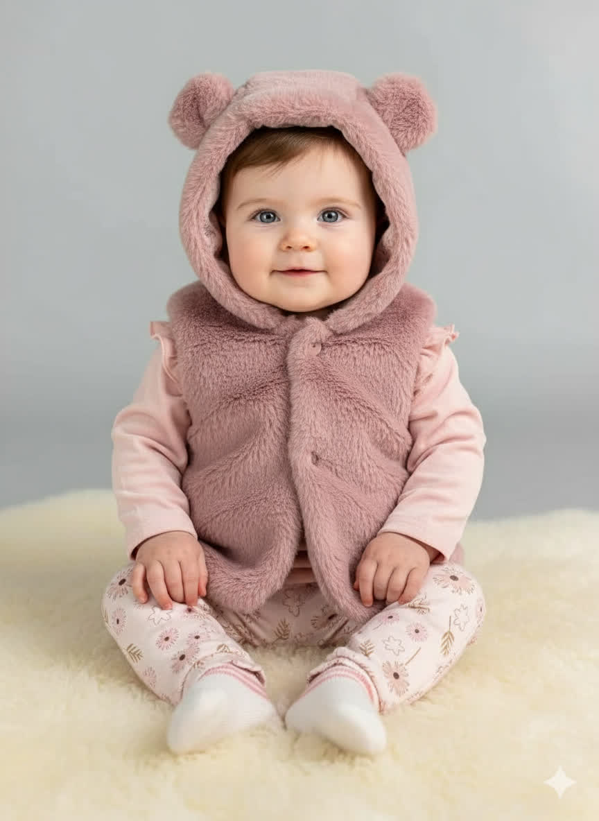 Fur hoodie set 4pcs