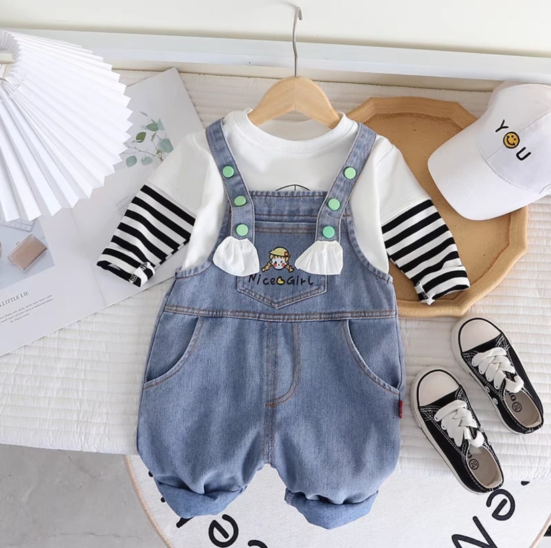 Cute girl jumpsuit 2pcs