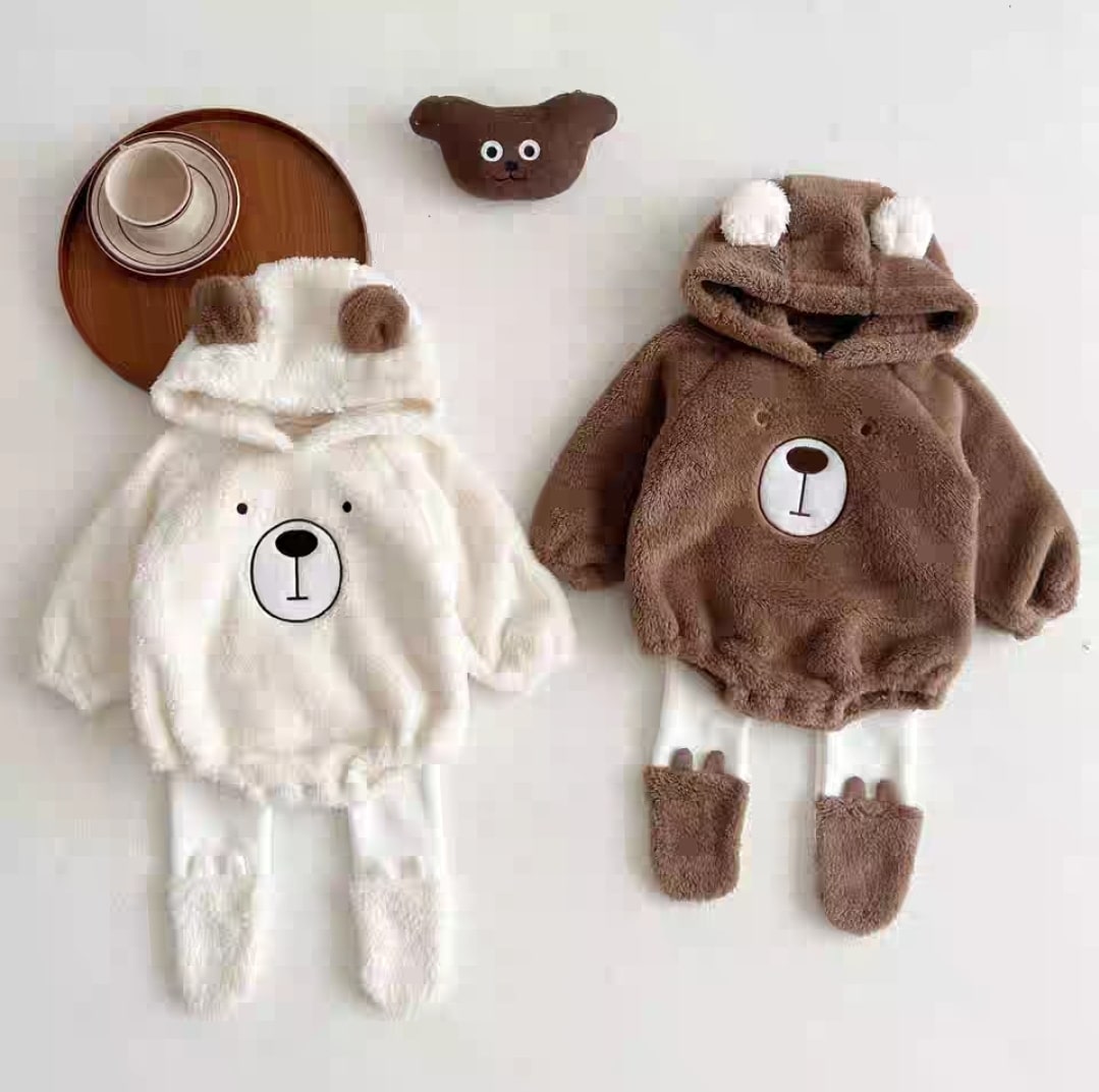 Bear print bodysuit 2pcs..