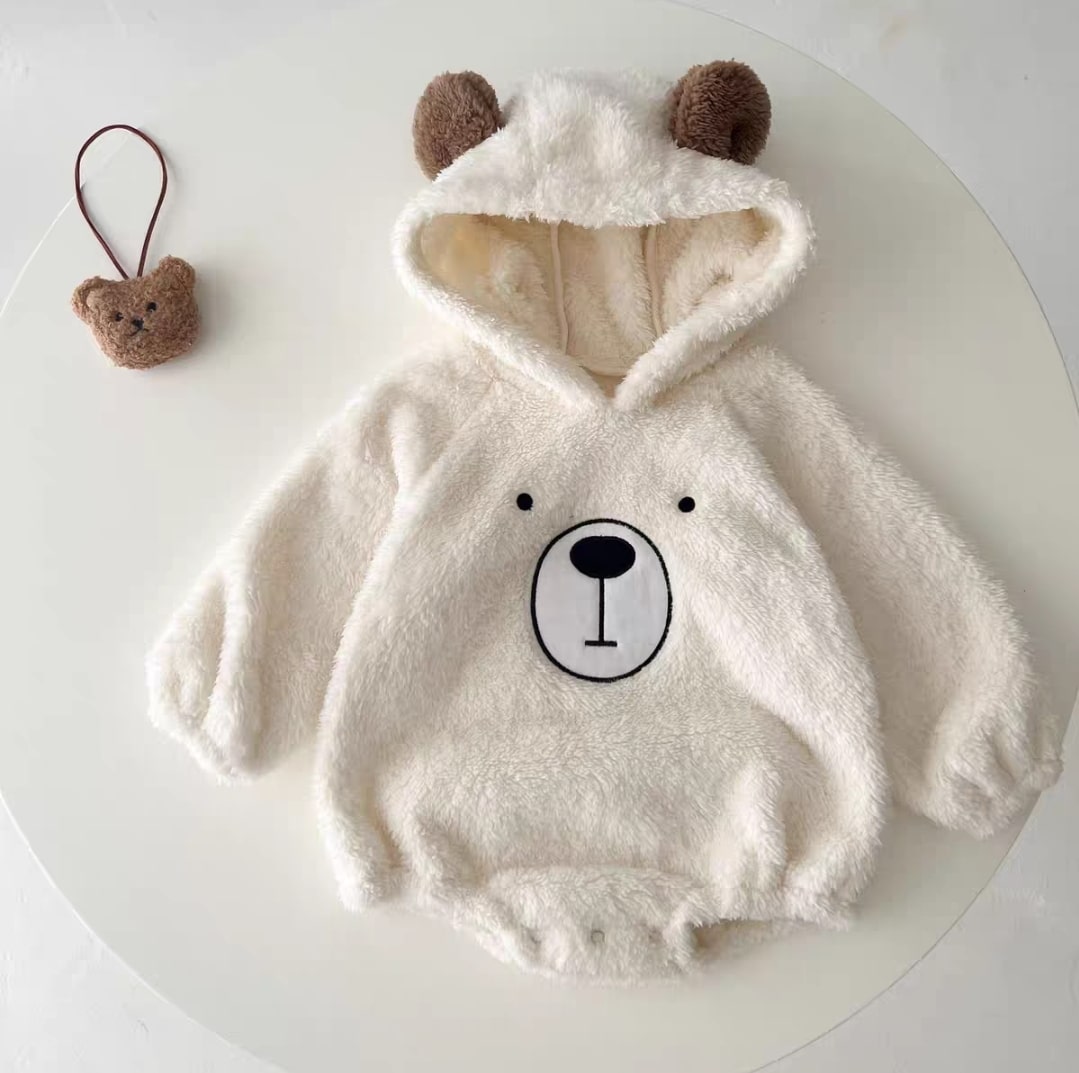 Bear print bodysuit 2pcs..