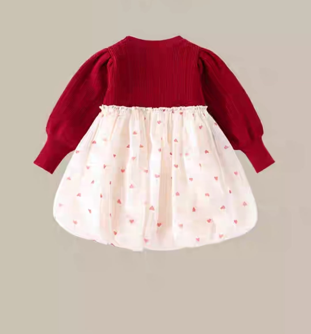 Heart dot bow dress