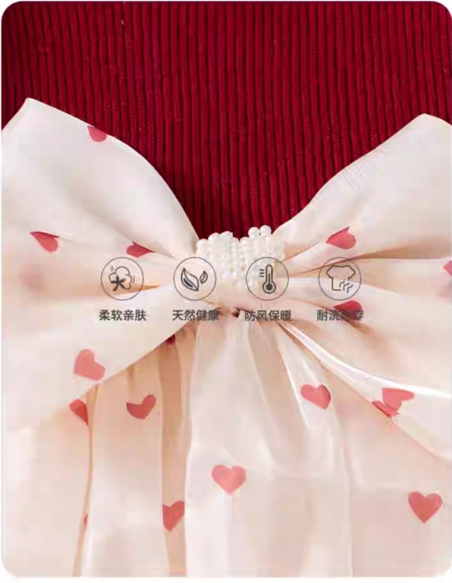 Heart dot bow dress