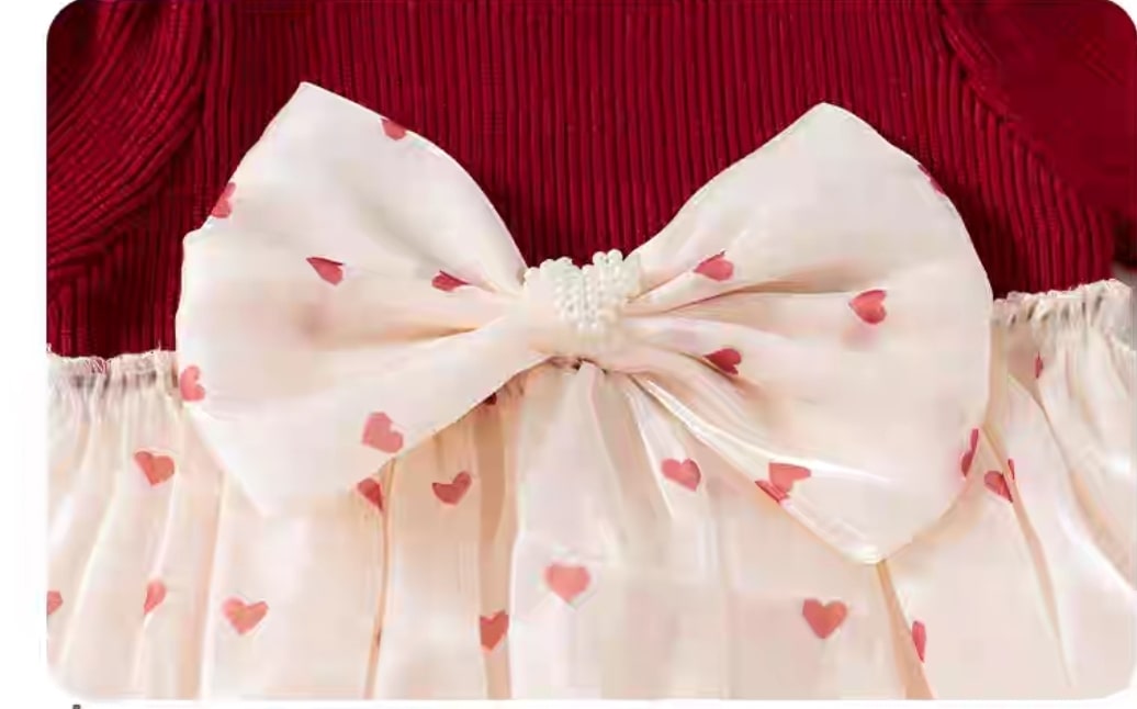 Heart dot bow dress