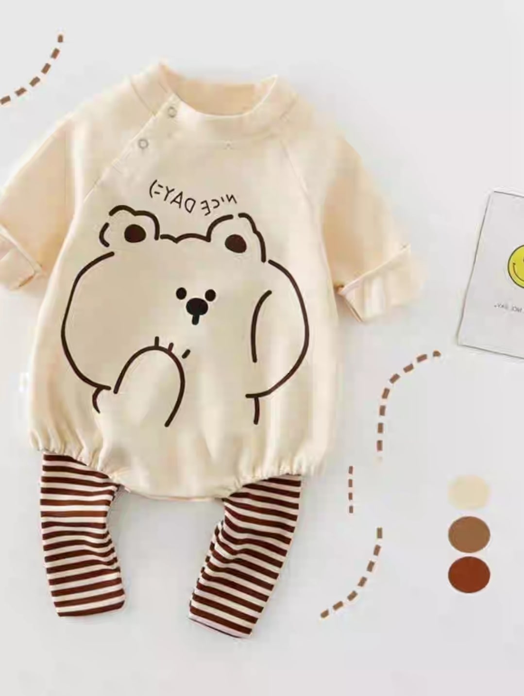 Shy bear jumpsuit 2pcs..