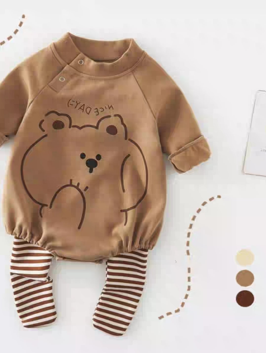 Shy bear jumpsuit 2pcs..