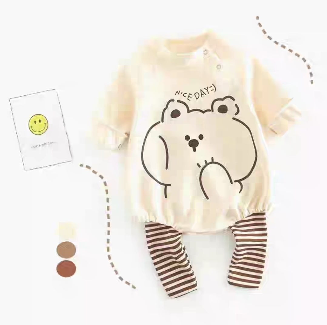 Shy bear jumpsuit 2pcs..