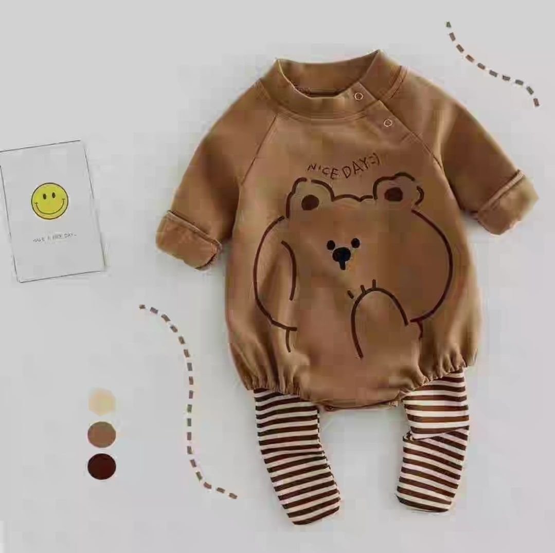 Shy bear jumpsuit 2pcs..