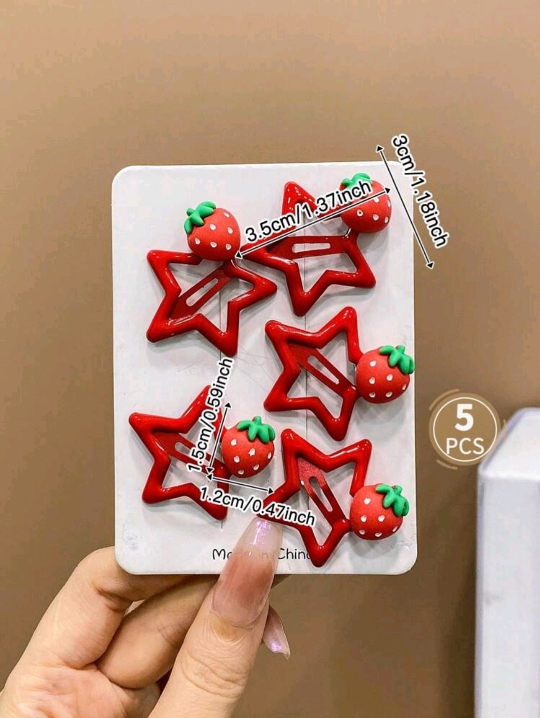 Strawberry clips 5pcs