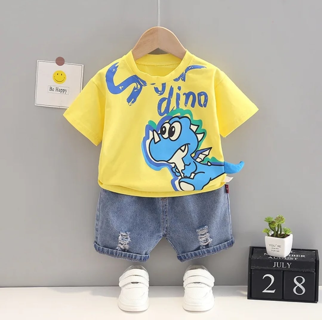 Mini dinasour short set 2pcs