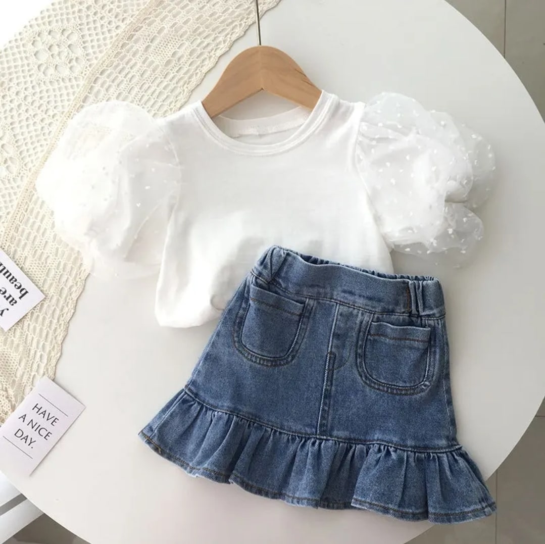 Denim skirt set 2pcs