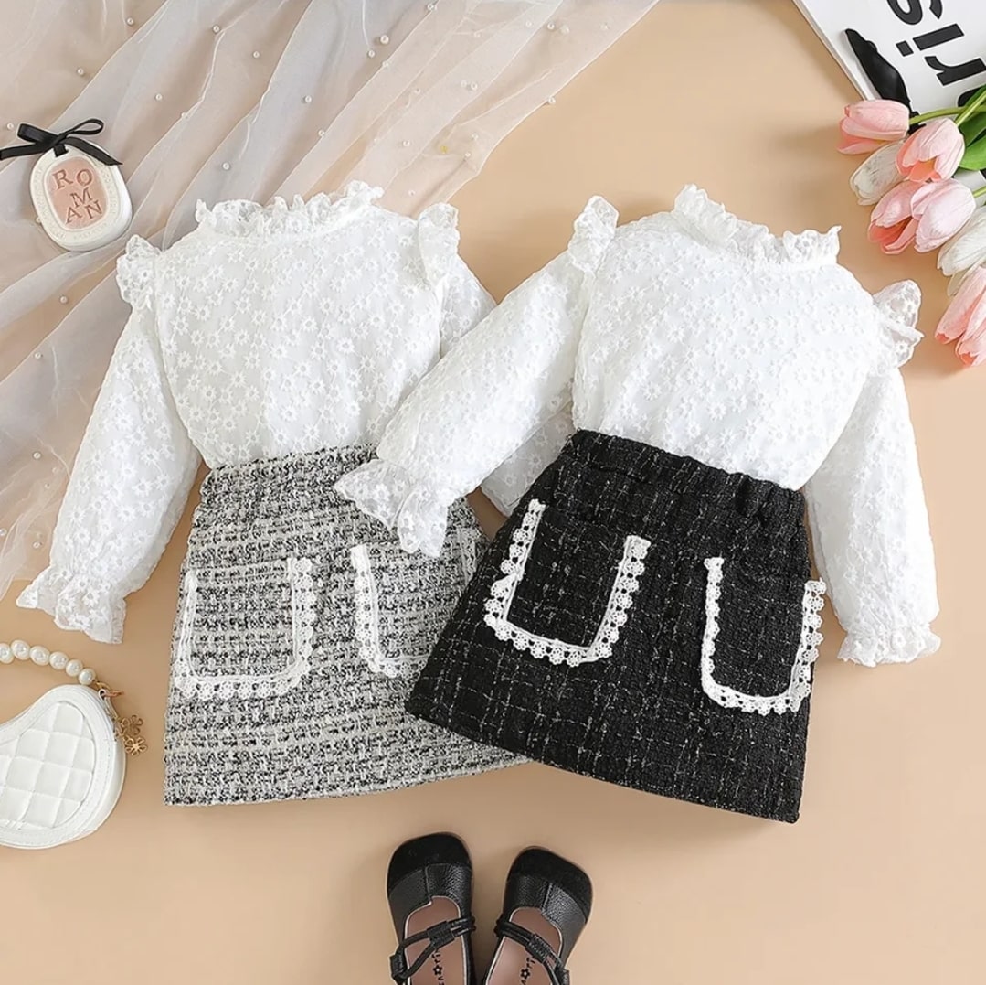 Dantail skirt set 2pcs