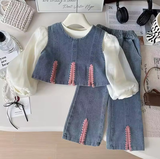 Fashionable denim set 3pcs