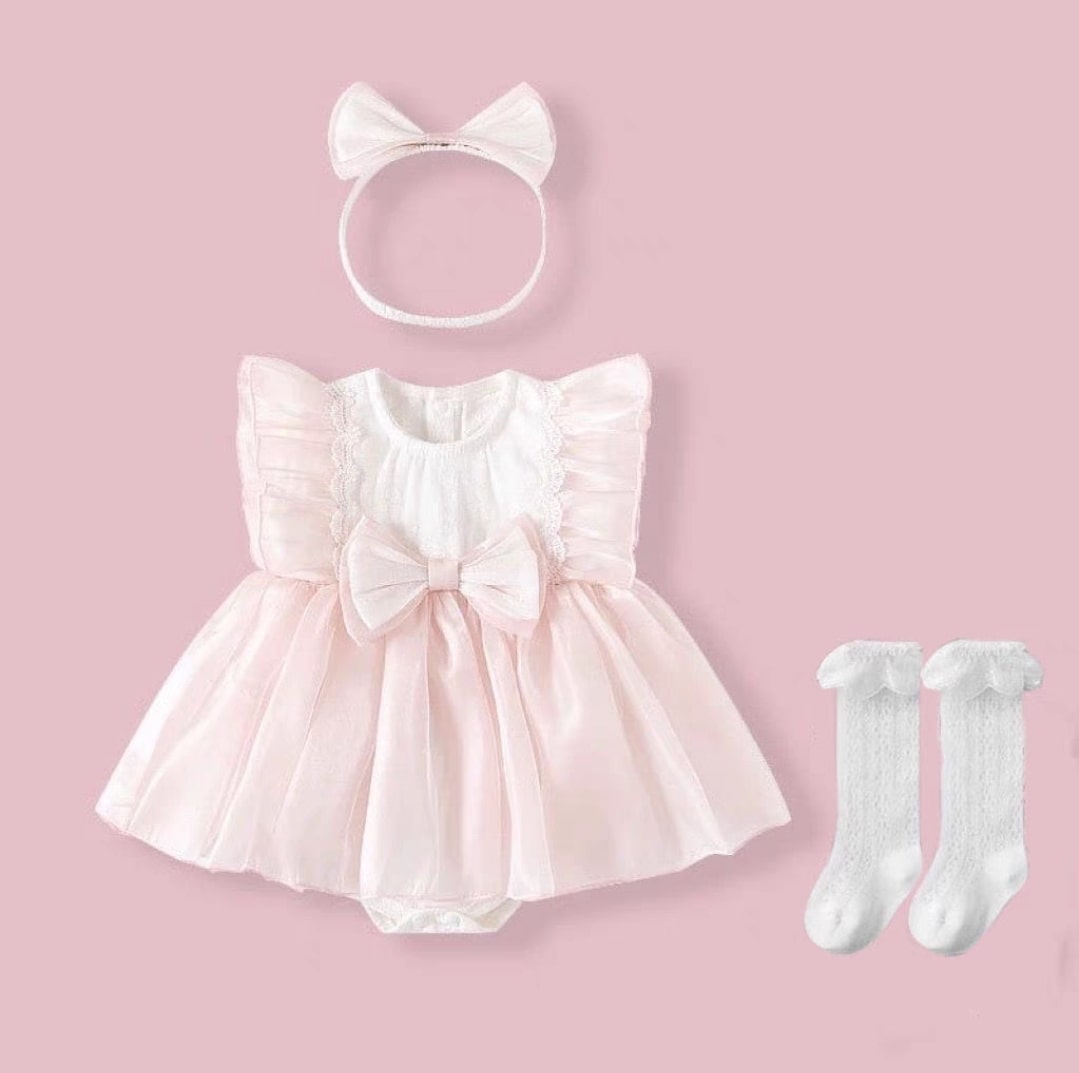 Splicing dress 3pcs
