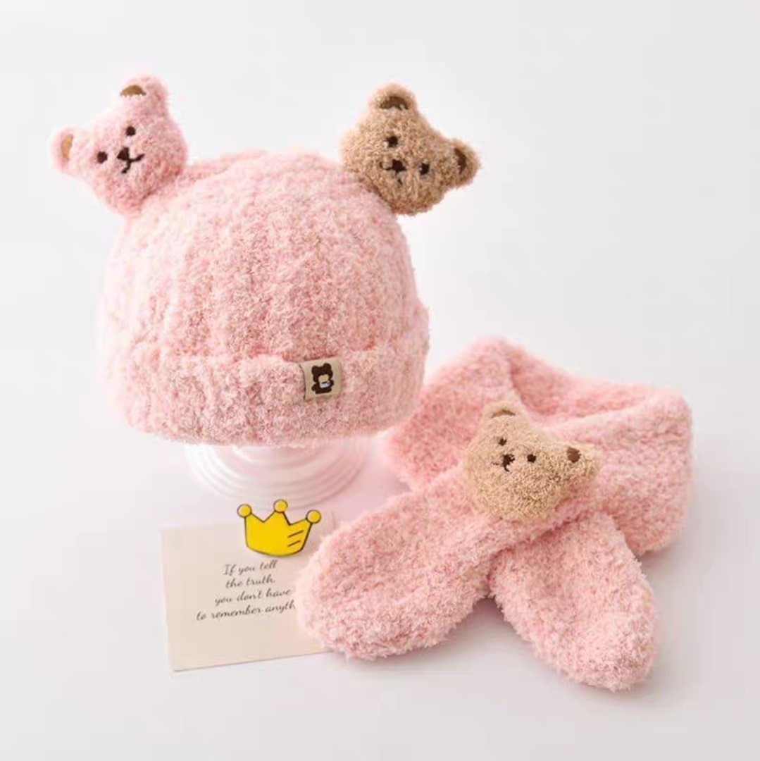 Bear baby hat 2pcs