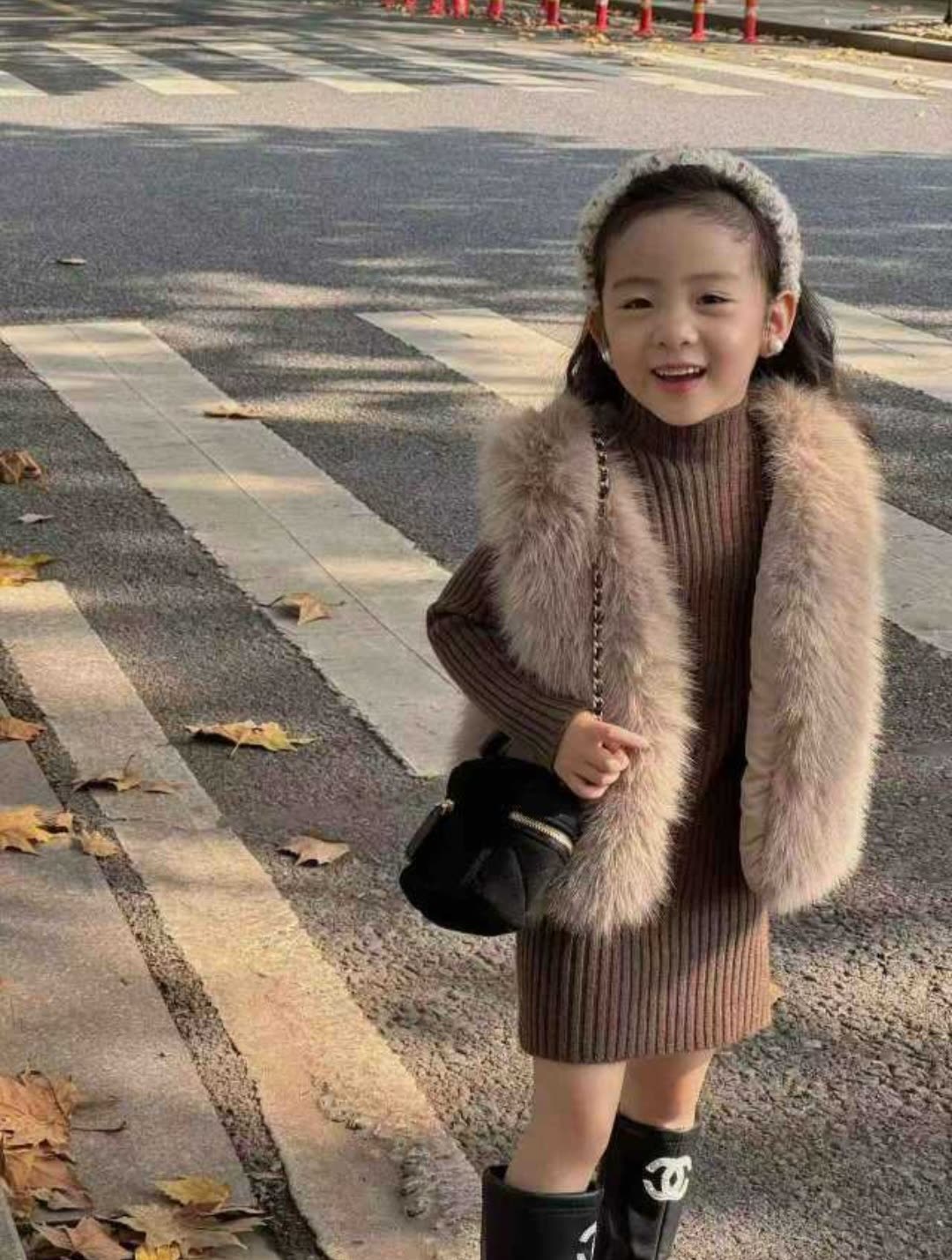 Fur dress 2pcs
