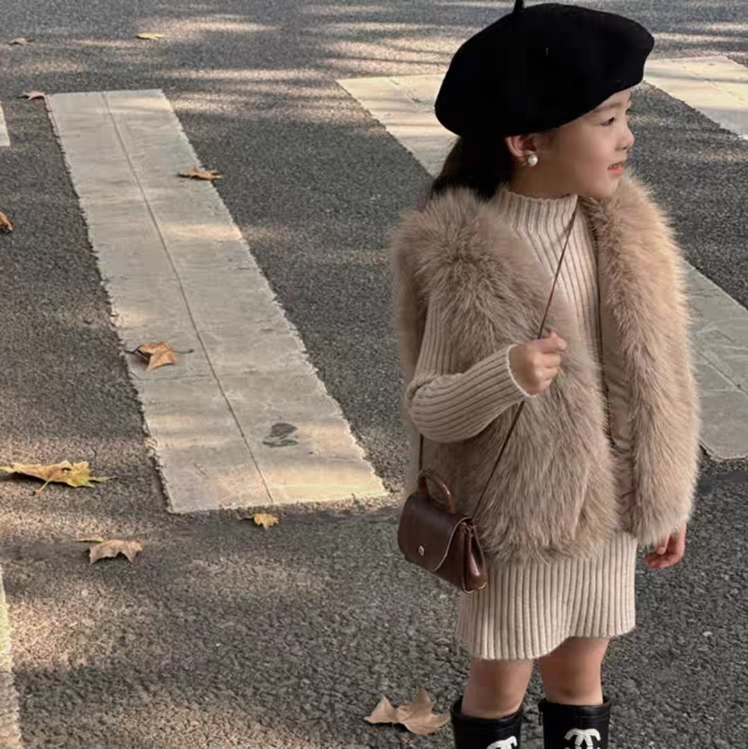 Fur dress 2pcs