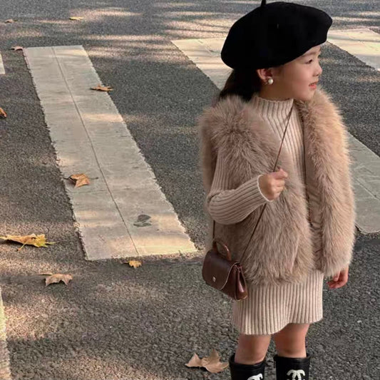 Fur dress 2pcs